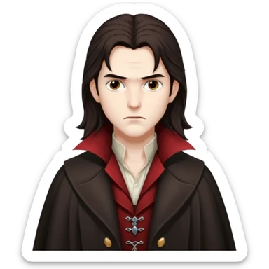 Vampire Hunter D with dark brown long hair sticker