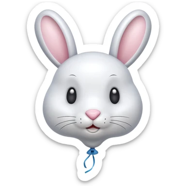 rabbit shaped flying balloons sticker