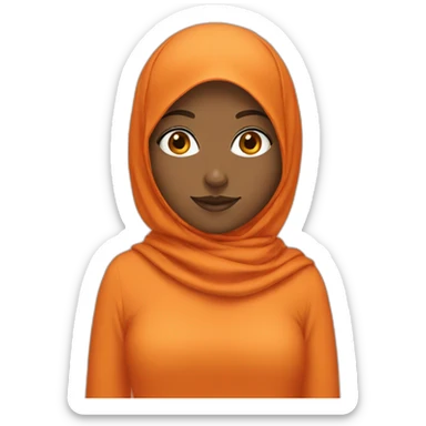 girl in orange hijab sticker