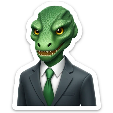 reptilian in suit sticker