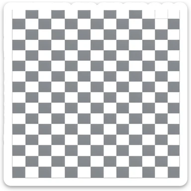 Gray and white checkered pattern, 8x8 grid, minimalist design, flat colors, no shadows sticker