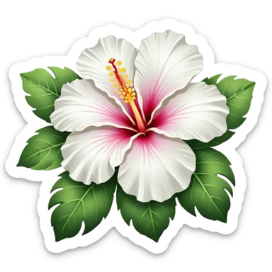 An white hibiscus emoji to copy and paste sticker