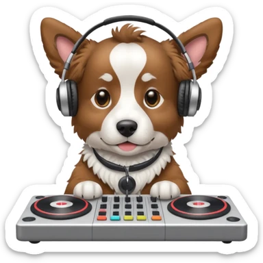 Dog dj sticker
