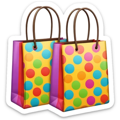 2 beautiful shopping bag with different pattern sticker