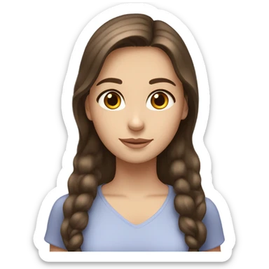 a brunette with brown eyes and shiny hair hugs a girl with blue eyes and light brown hair sticker