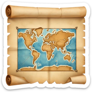 a poster, rolled up, like a old map sticker