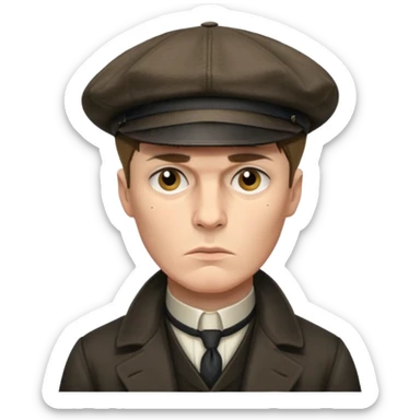 Tommy Shelby make his face exact  with  hat  sticker