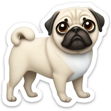 Snowflakes and pug sticker