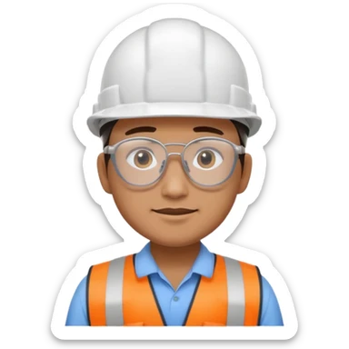Civil engineer wearing white cap sticker