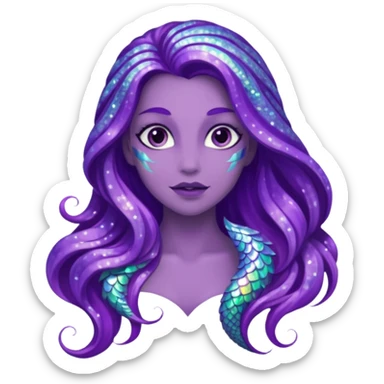 glitter purple siren sticker