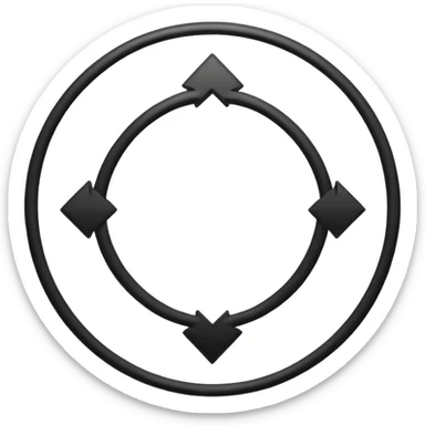 Minimalistic flat vector icon, iOS style, thin black contour on white background. Circular arrows forming an infinite loop, symbolizing Agile process. Clean, no text, no shadows.
 sticker