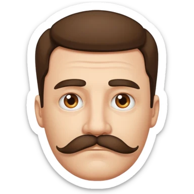  sad 35 years old father with mustache  sticker