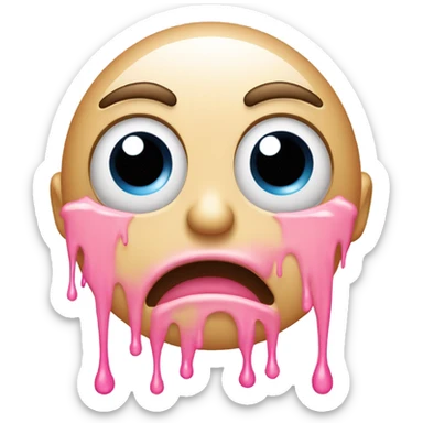 normal crying emoji but with pink tears sticker