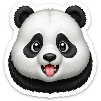 cute panda drooling sticker