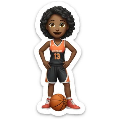 A 30-year-old woman playing basketball sticker