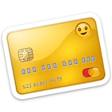 Debit card in yellow colour emoji sticker