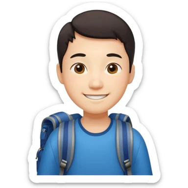 icon of a Chinese traveling to explore city sticker