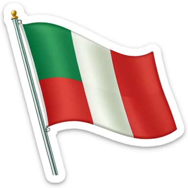 minimalist Italian flag with three vertical stripes: green, white, red, no text sticker