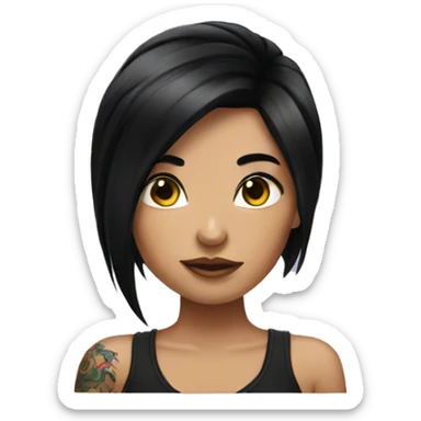 Tattooed girl with black hair sticker