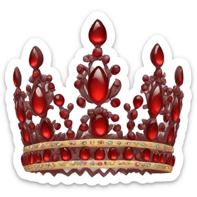 Realistic dark red tiara sticker