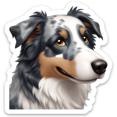 Blue Merle tricolor border collie sticker