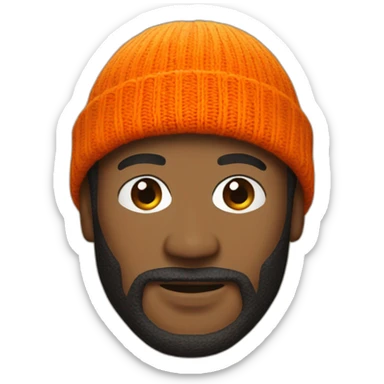Marvin gaye face with orange beanie sticker