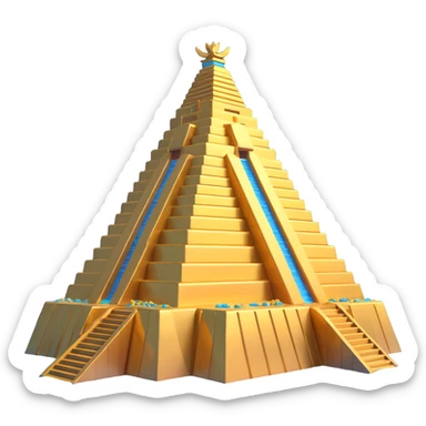 futuristic Anunnaki golden ziggurat underwater base sticker