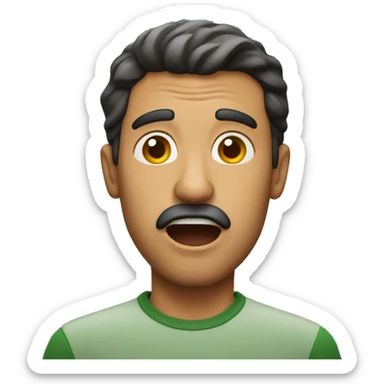 Spanish man have a surprised  sticker