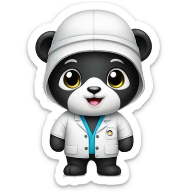 Cute panda wearing work wear sticker