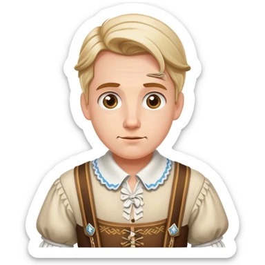 German in traditional Bavarian clothing shrugging sticker