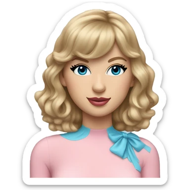 Taylor Swift with a Pink and light-blue bodysuit sticker