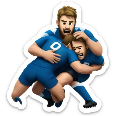Rugby players tackle sticker