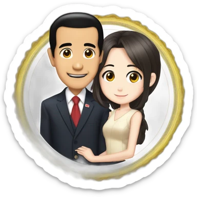 Presiden Jokowi and cute girl anime sticker