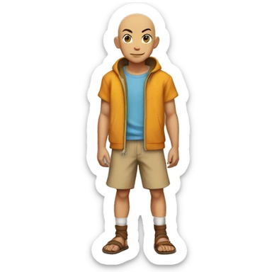 Aang in shorts sticker