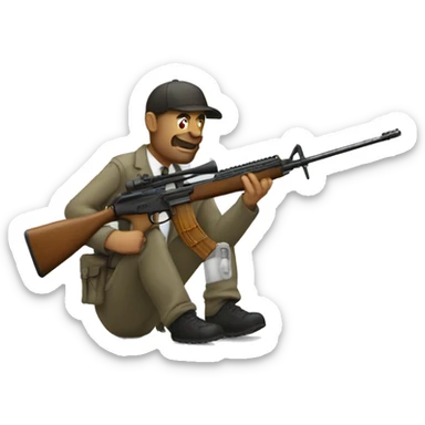 rifle and a man sticker