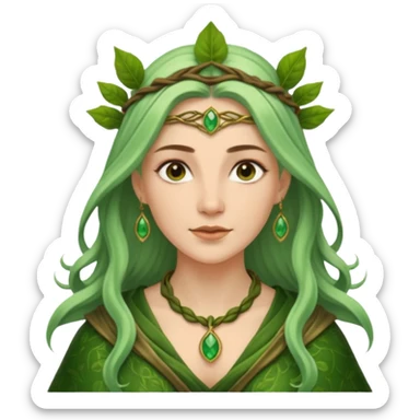 Leaf-necklace druid queen sticker