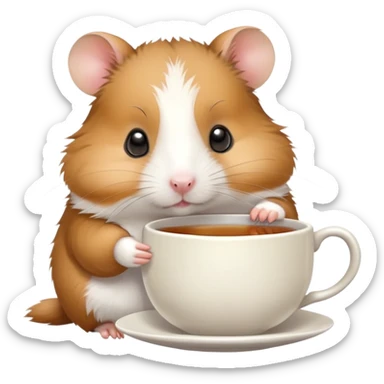 Hamster sipping tea sticker
