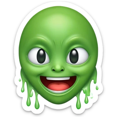 Alien emoji laughing and cryin sticker