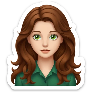 Clara Soccini , una ragazza di 26 anni con i capelli lunghi e ondulati e gli occhi verdi sticker