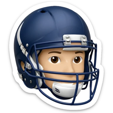 College football player helmet in a deep, dark color sticker
