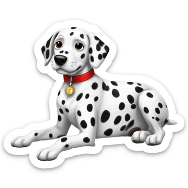 Dalmatian Dog with red collar￼ sticker
