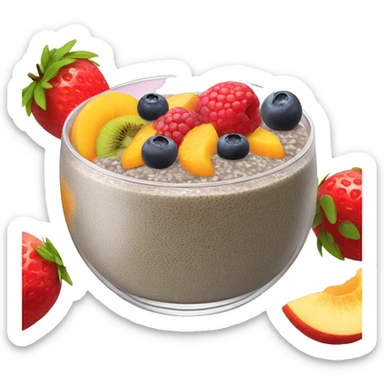 chia seed pudding with fruit toppings sticker
