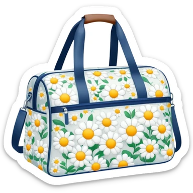 A sports bag with a milky print in a small flowers sticker