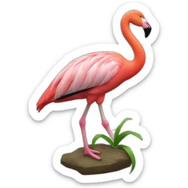 Flamant rose corps de rhinocéros sticker