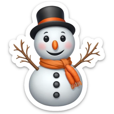 snowman with scarf sticker
