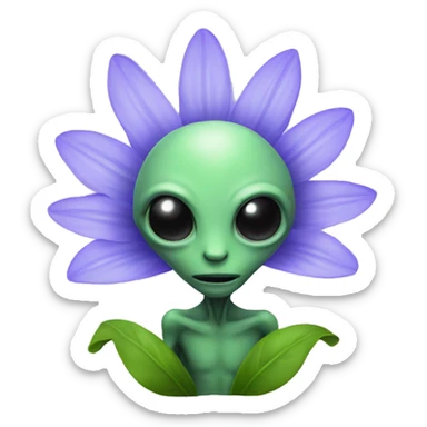 flower alien  sticker