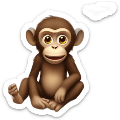 Drunk monkey in the dessert sticker