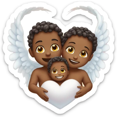 Two hearts and a angel baby sticker