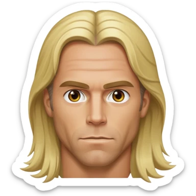 Shawn Michaels with hazel eyes, long blonde hair sticker