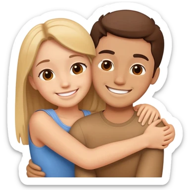 two friends hugging sticker